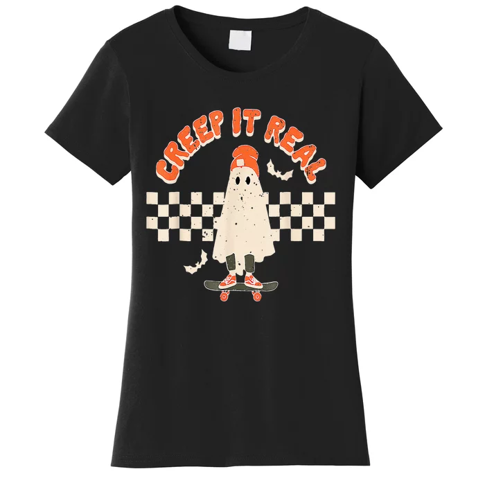 Retro Halloween Creep it Real Vintage Ghost Halloween Women's T-Shirt