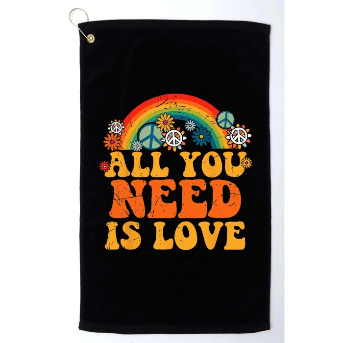 Retro Hippie Costume for Halloween - Peace, Love, and Tie Dye Platinum Collection Golf Towel