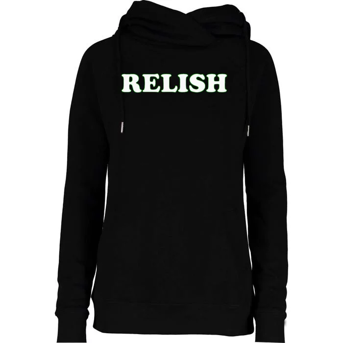 Relish Halloween Couples Costume Pretend IM Relish Womens Funnel Neck Pullover Hood