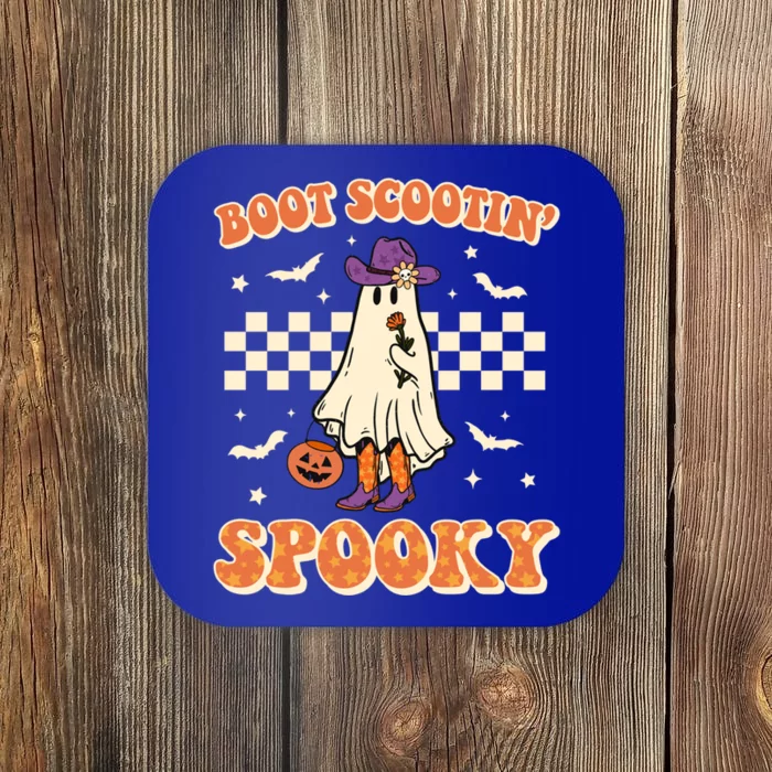 Retro Halloween Cow Ghost Western Boot Scootin Spooky Gift Coaster