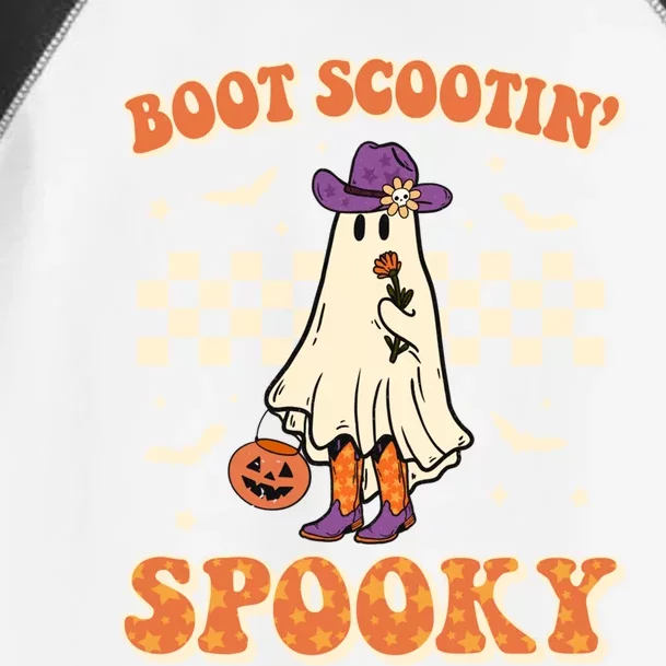 Retro Halloween Cow Ghost Western Boot Scootin Spooky Gift Toddler Fine Jersey T-Shirt