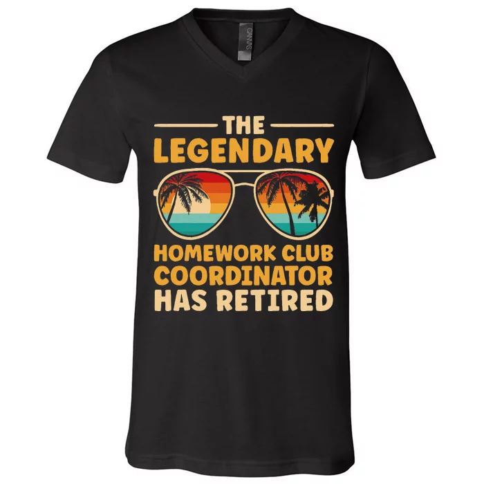 Retirement Homework Club Coordinator Retired V-Neck T-Shirt