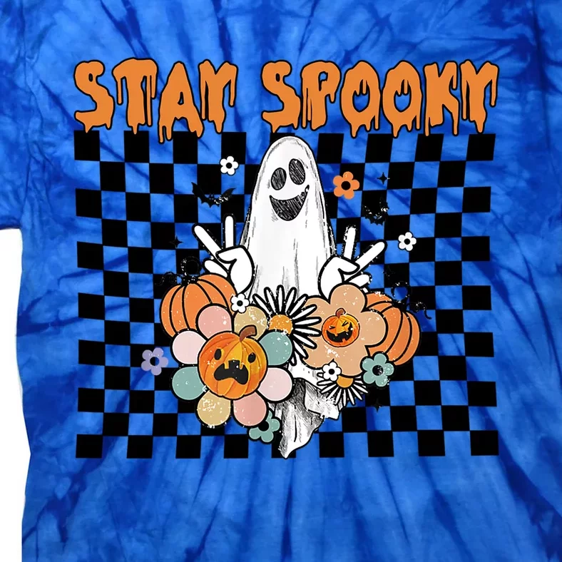 Retro Hippie Cute Ghost Stay Spooky Funny Halloween Costume Meaningful Gift Tie-Dye T-Shirt