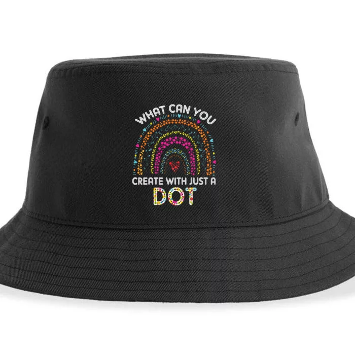 Rainbow Happy Dot Day Teacher Sustainable Bucket Hat