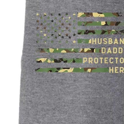 Retro Husband Daddy Protector Hero Fathers Day For Dad Doggie 3-End Fleece Hoodie