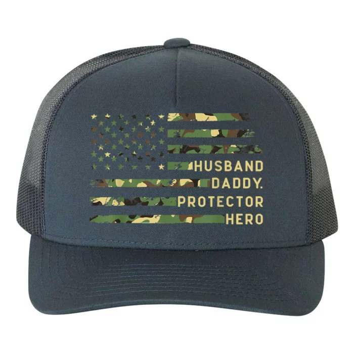 Retro Husband Daddy Protector Hero Fathers Day For Dad Yupoong Adult 5-Panel Trucker Hat