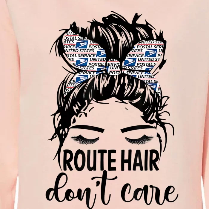 Route Hair Don't Care Messy Bun Mom Funny Mothers Day Womens Womens California Wash Sweatshirt