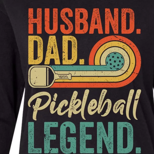 Retro Husband Dad Pickleball Legend Daddy Fathers Day Great Gift Womens Cotton Relaxed Long Sleeve T-Shirt