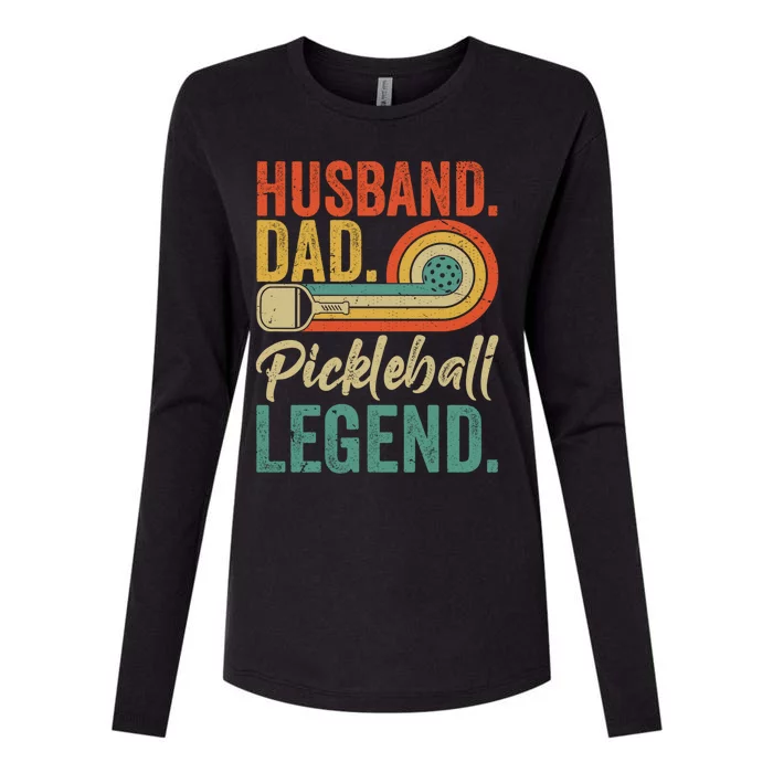 Retro Husband Dad Pickleball Legend Daddy Fathers Day Great Gift Womens Cotton Relaxed Long Sleeve T-Shirt