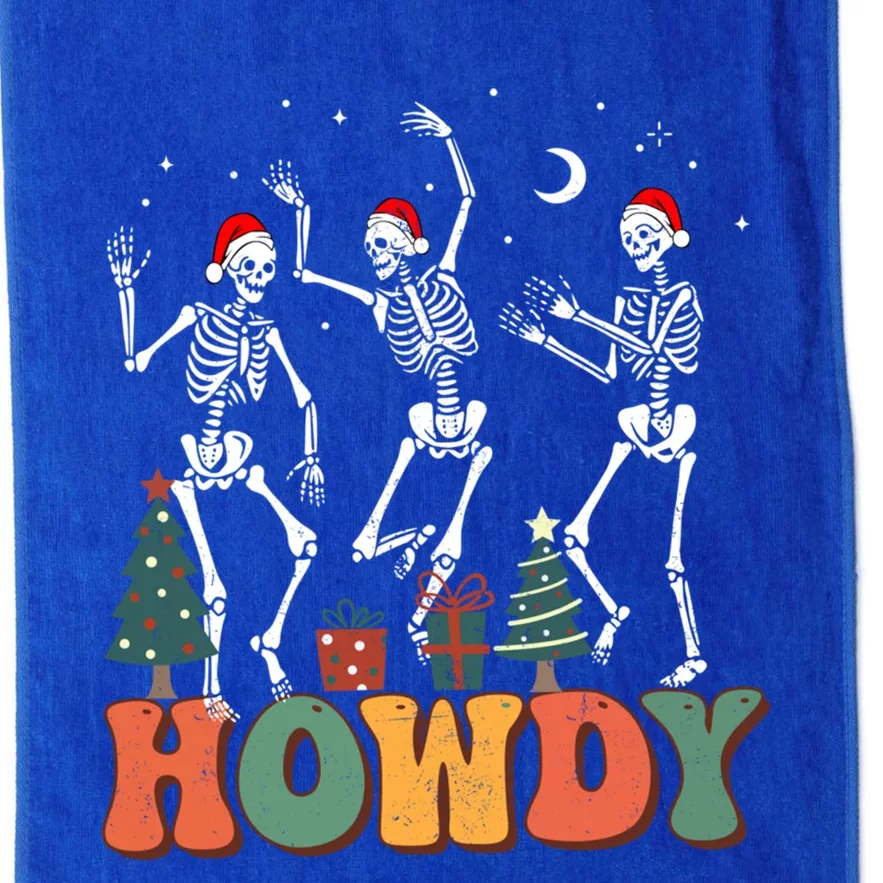 Retro Howdy Dancing Skeleton Christmas Funny Xmas Holiday Gift Platinum Collection Golf Towel