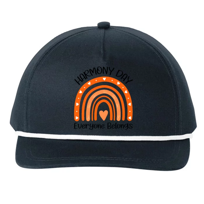 Rainbow Harmony Day Everyone Belongs Snapback Five-Panel Rope Hat