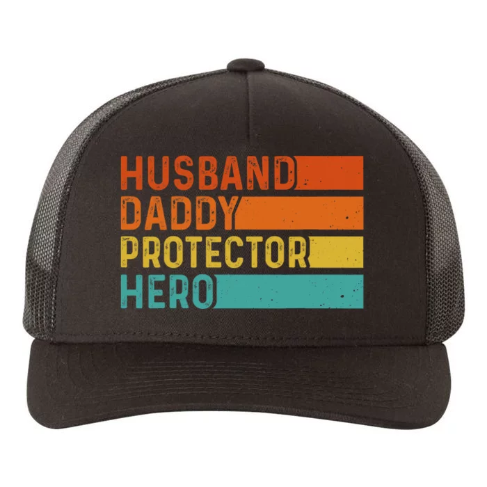 Retro Husband Daddy Protector Hero Fathers Day For Dad Yupoong Adult 5-Panel Trucker Hat