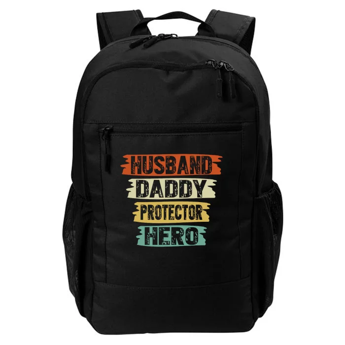 Retro Husband Daddy Protector Hero Fathers Day For Dad Daily Commute Backpack