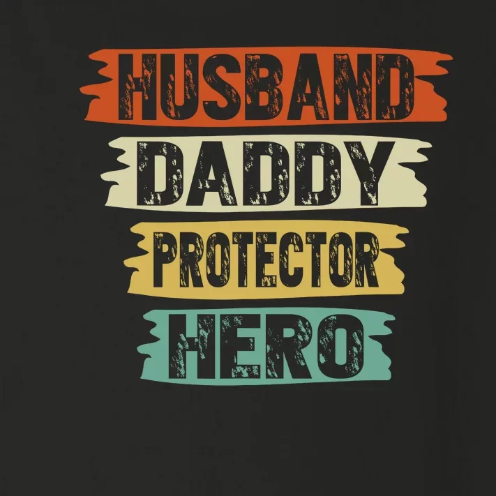 Retro Husband Daddy Protector Hero Fathers Day For Dad Toddler Long Sleeve Shirt