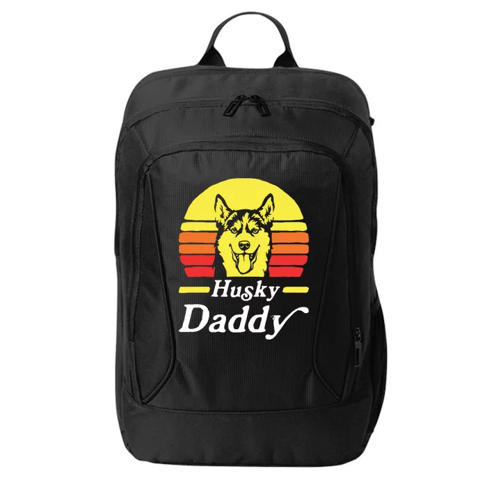 Retro Husky Dad Gift Dog Owner Pet Siberian Huskies Father City Backpack