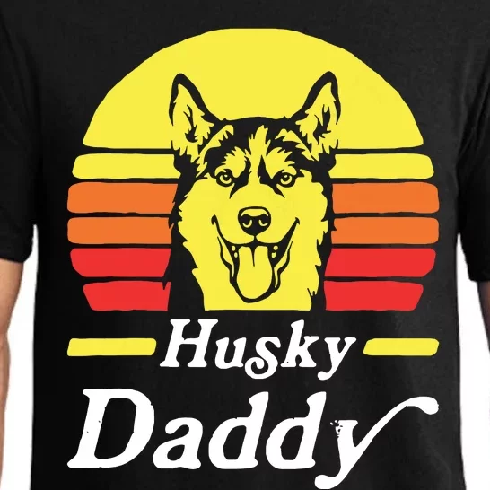 Retro Husky Dad Gift Dog Owner Pet Siberian Huskies Father Pajama Set