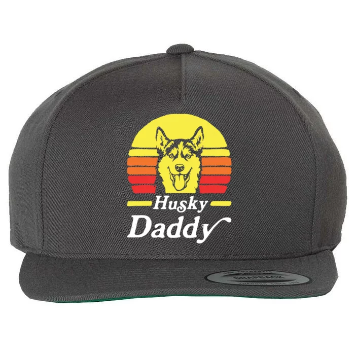 Retro Husky Dad Gift Dog Owner Pet Siberian Huskies Father Wool Snapback Cap