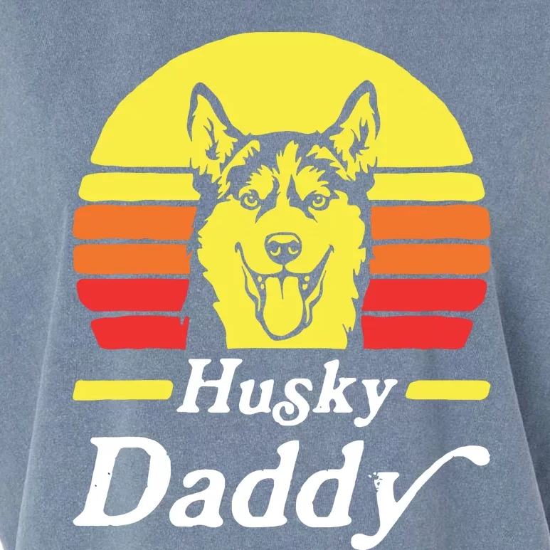 Retro Husky Dad Gift Dog Owner Pet Siberian Huskies Father Garment-Dyed Women's Muscle Tee