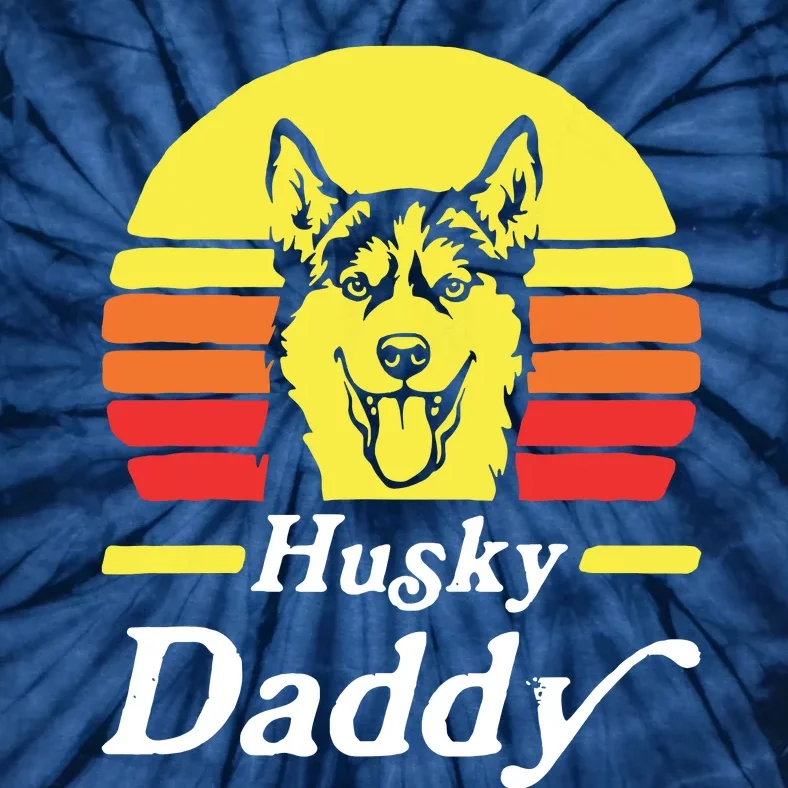 Retro Husky Dad Gift Dog Owner Pet Siberian Huskies Father Tie-Dye T-Shirt