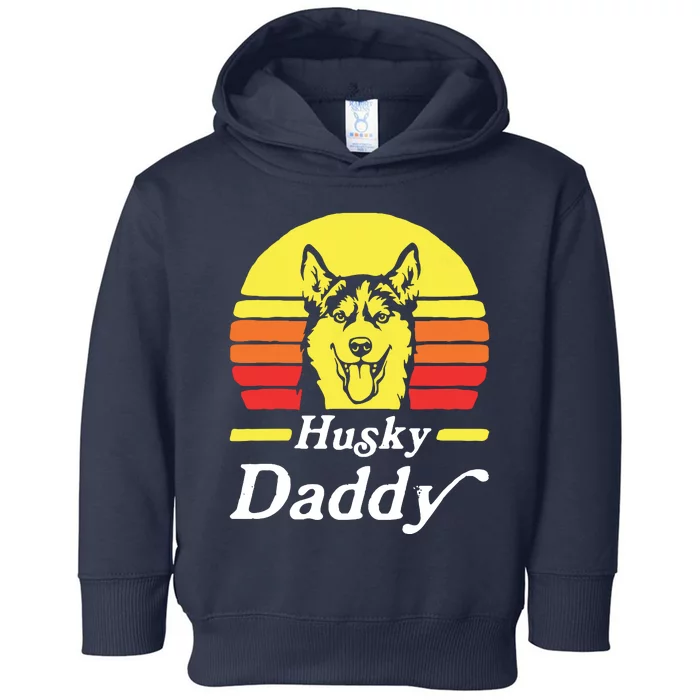 Retro Husky Dad Gift Dog Owner Pet Siberian Huskies Father Toddler Hoodie