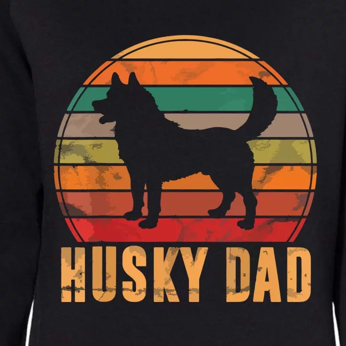 Retro Husky Dad Gift Dog Owner Pet Siberian Huskies Father Womens California Wash Sweatshirt