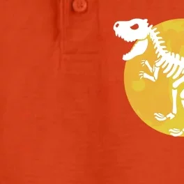 Roar! Halloween Dinosaur Skeleton Full Moon TRex Dino Gift Dry Zone Grid Performance Polo