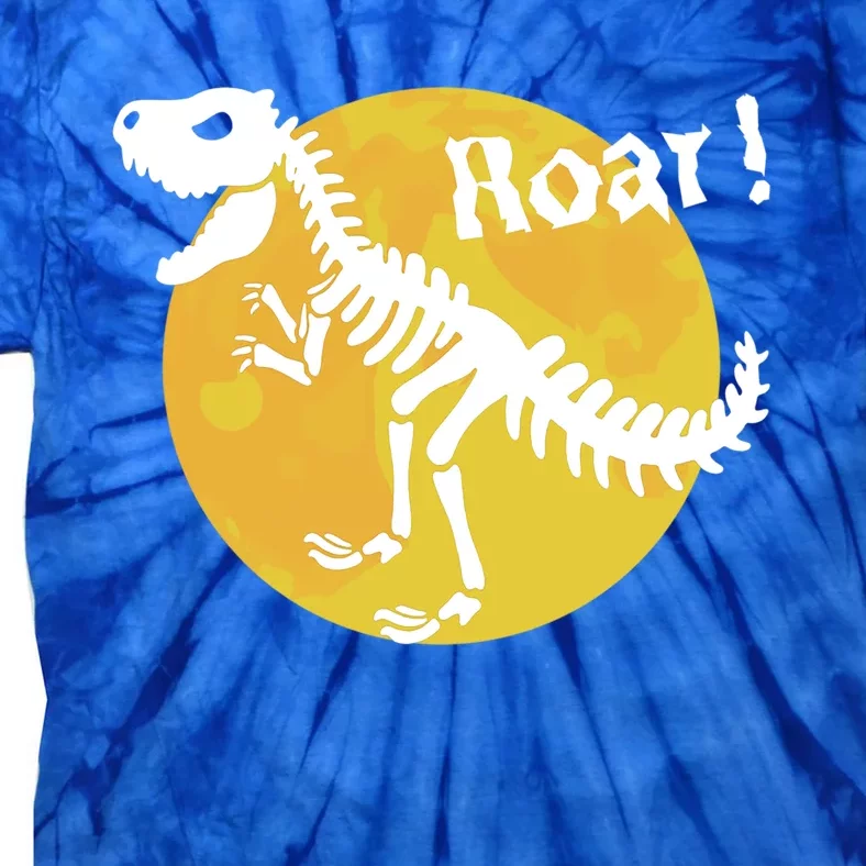 Roar! Halloween Dinosaur Skeleton Full Moon TRex Dino Gift Tie-Dye T-Shirt