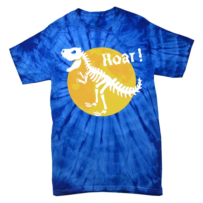 Roar! Halloween Dinosaur Skeleton Full Moon TRex Dino Gift Tie-Dye T-Shirt