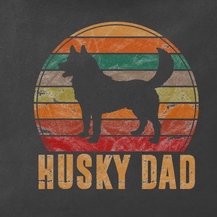 Retro Husky Dad Gift Dog Owner Pet Siberian Huskies Father Zip Tote Bag