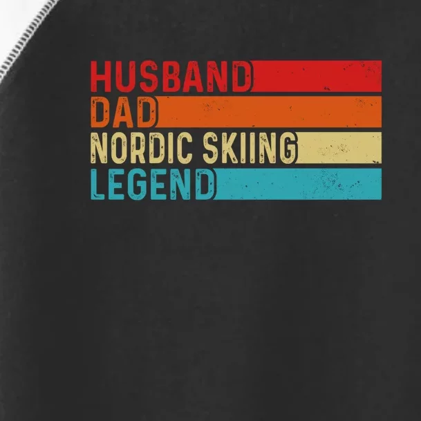 Retro Husband Dad Nordic Skiing Legend Gift For Dad Toddler Fine Jersey T-Shirt