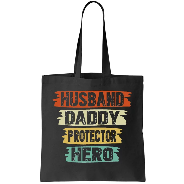 retro husband daddy protector hero fathers day for dad Tote Bag