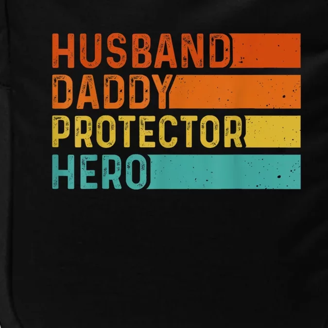 Retro Husband Daddy Protector Hero Fathers Day For Dad Impact Tech Backpack