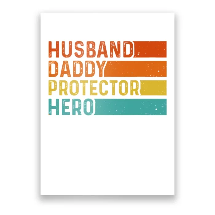 Retro Husband Daddy Protector Hero Fathers Day For Dad Poster