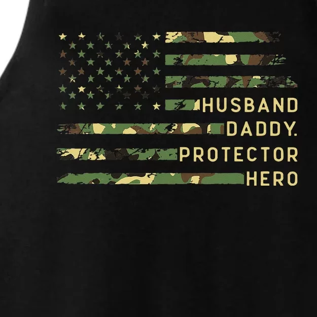 Retro Husband Daddy Protector Hero Fathers Day For Dad Ladies Tri-Blend Wicking Tank