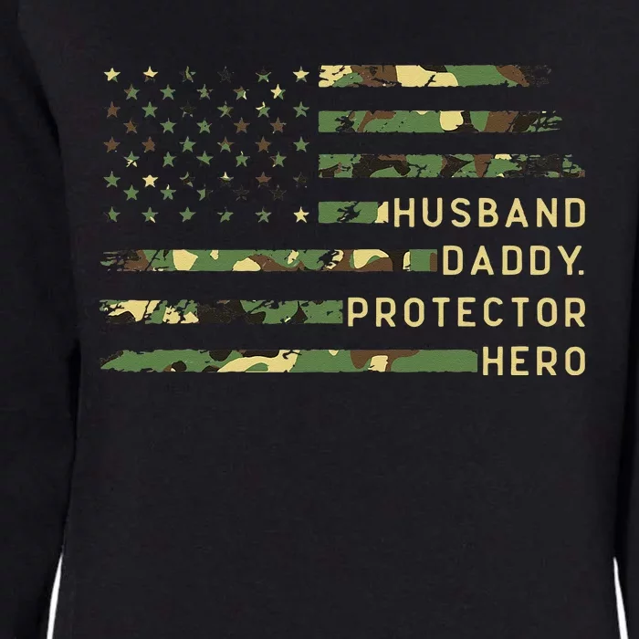 Retro Husband Daddy Protector Hero Fathers Day For Dad Womens California Wash Sweatshirt