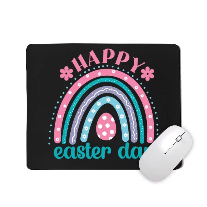 Rainbow Happy Easter Day Funny Bunny Easter Day Mousepad