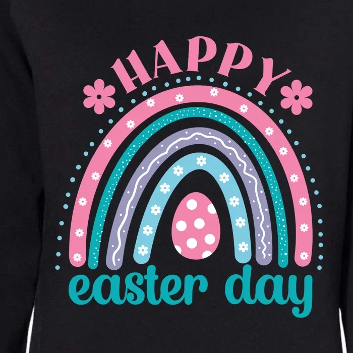 Rainbow Happy Easter Day Funny Bunny Easter Day Womens California Wash Sweatshirt