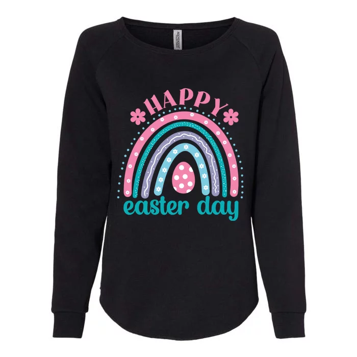 Rainbow Happy Easter Day Funny Bunny Easter Day Womens California Wash Sweatshirt