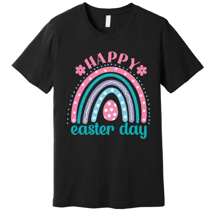 Rainbow Happy Easter Day Funny Bunny Easter Day Premium T-Shirt