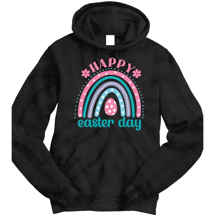 Rainbow Happy Easter Day Funny Bunny Easter Day Tie Dye Hoodie