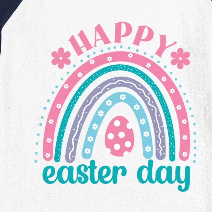 Rainbow Happy Easter Day Funny Bunny Easter Day Baseball Sleeve Shirt