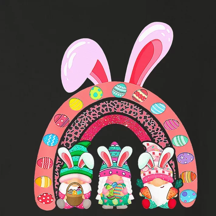 Rainbow Happy Easter Day Cute Gnome Easter Bunny Toddler Long Sleeve Shirt