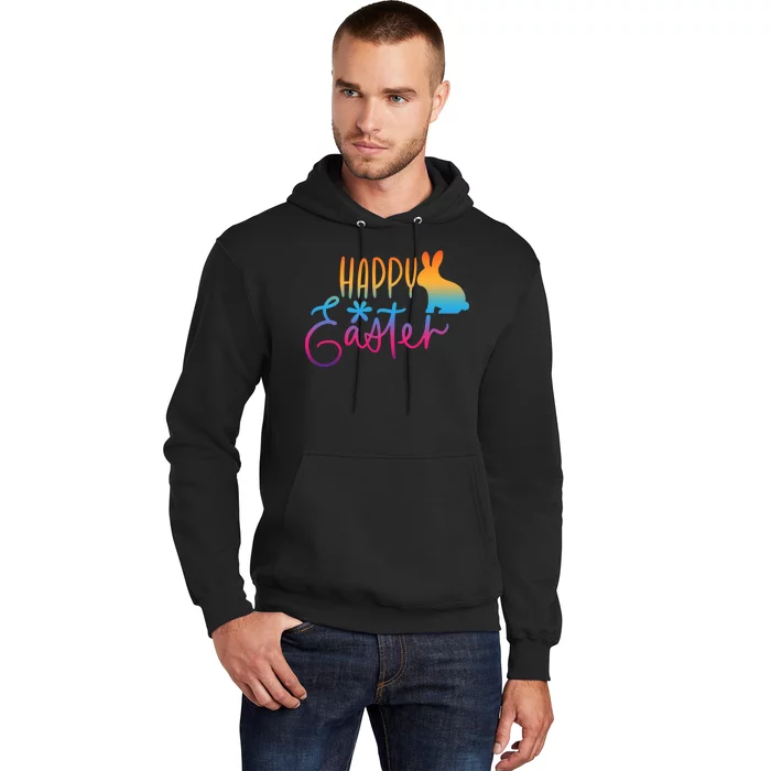 Rainbow Happy Easter Bunny Hoodie