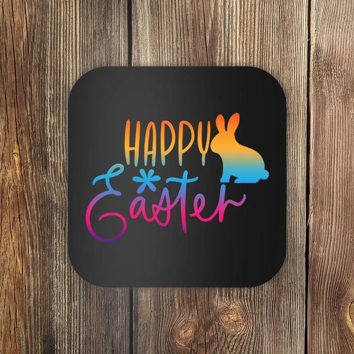 Rainbow Happy Easter Bunny Coaster