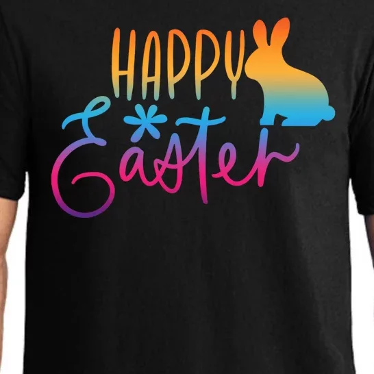 Rainbow Happy Easter Bunny Pajama Set