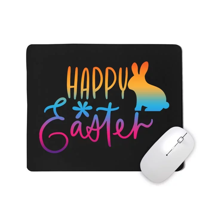 Rainbow Happy Easter Bunny Mousepad