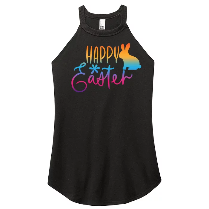 Rainbow Happy Easter Bunny Women’s Perfect Tri Rocker Tank