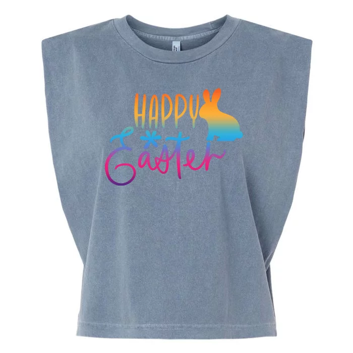 Rainbow Happy Easter Bunny Garment-Dyed Women's Muscle Tee