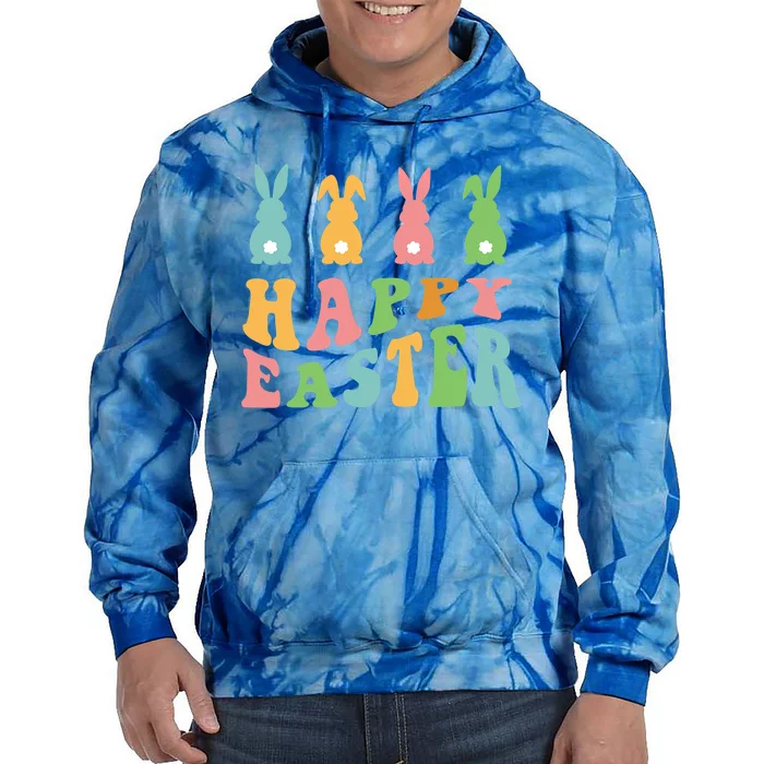 Retro Happy Easter Cute Bunny Rabbits Funny Easter Day Cute Gift Tie Dye Hoodie