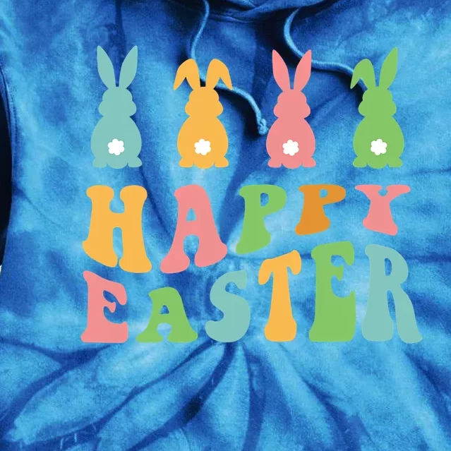 Retro Happy Easter Cute Bunny Rabbits Funny Easter Day Cute Gift Tie Dye Hoodie